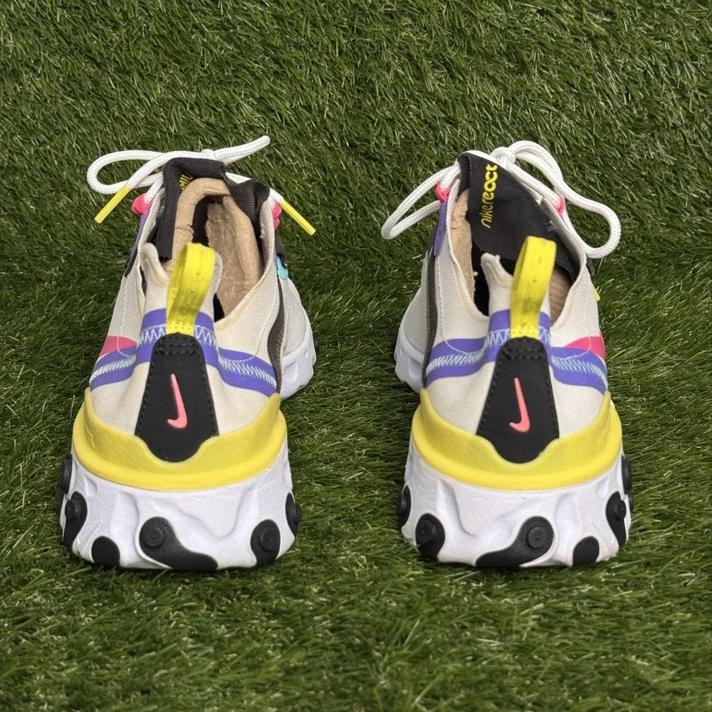 Nike React Element 55 Mens Size 11 White Pink Purple Running Shoes CK0846-100
